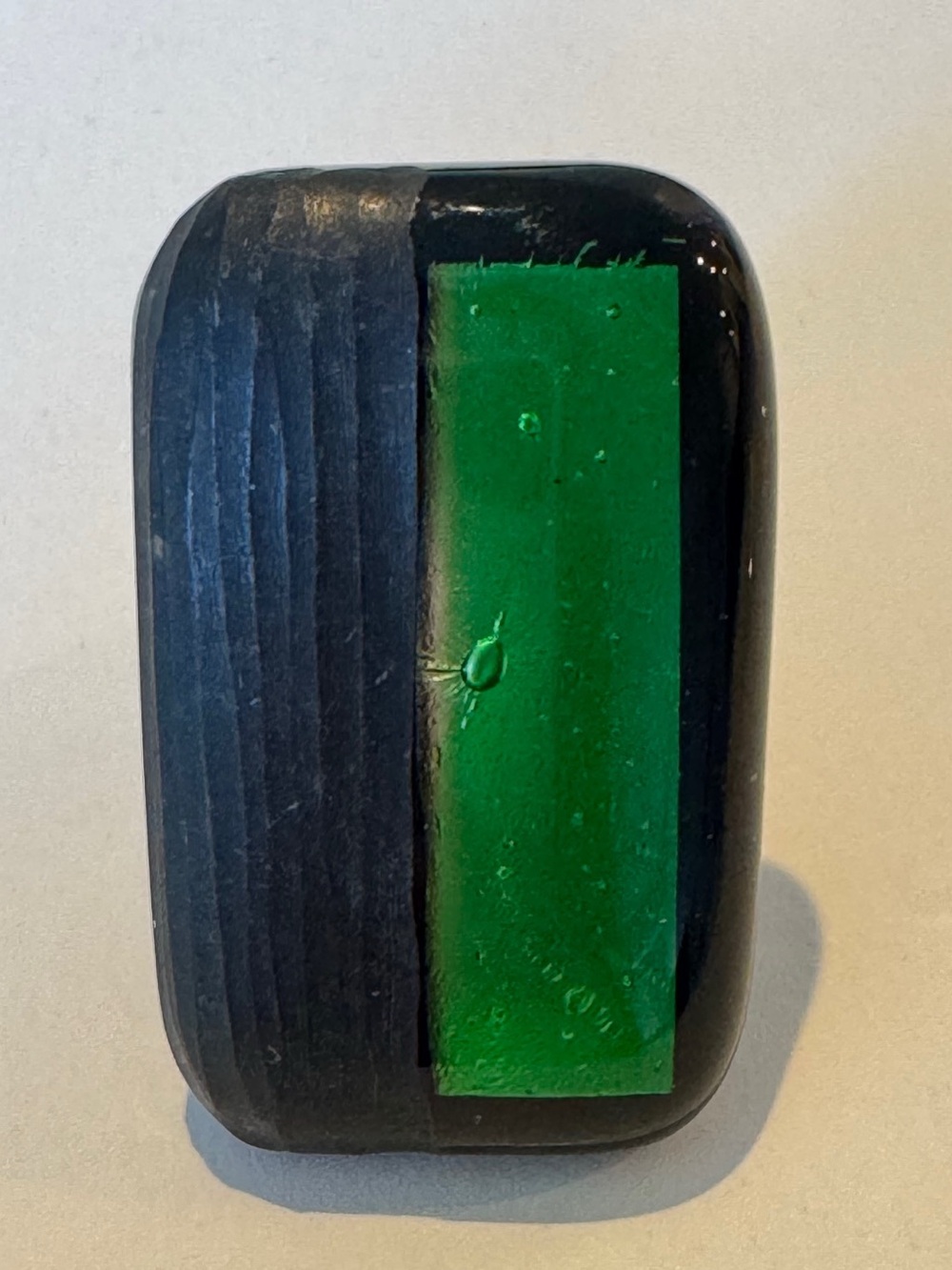 Tagliapietra Murano Green Black Hand Blown Glass Adjustable Ring Venice